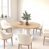Dining Table for Kitchen, 59x43 Inch Expandable Oval Table with Removable Leaf, Trestle X-Shaped Base, Seats 6, Laminated MDF Top, for Kitchen - 3 of 4
