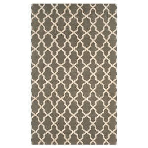 Gray/Ivory Abstract Loomed Area Rug - (4