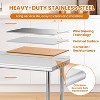 NSF Certified Stainless Steel Work Table,60*24*35inch Bilayer Table with Adjustable Undershelf ,Arced edge - 2 of 4