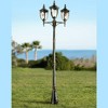 John Timberland Bellagio Vintage Outdoor Post Light Veranda Bronze 3-Light Street Lantern 96" Clear Hammered Glass for Exterior Barn Deck House Porch - 2 of 4