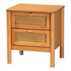 Baxton Studio Jenn Golden Brown Wood Japandi 3-Piece Storage Set with Distressed-Finished Rattan - 3 of 4