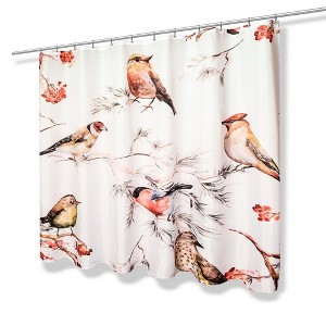 Carnation Home Fashions "Song Bird" Fabric Shower Curtain - 70x72", Multi - 1 of 3