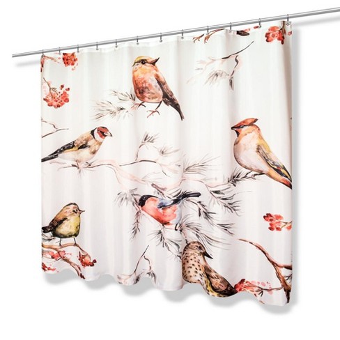 Carnation Home Fashions "Song Bird" Fabric Shower Curtain - 70x72", Multi - image 1 of 3