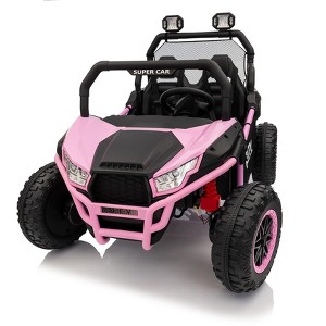 24V Ride on Car with Remote Control, 2 Seater LED Lights, Bluetooth, Treaded Tires, Electric Vehicles for Boys Girls - 1 of 4