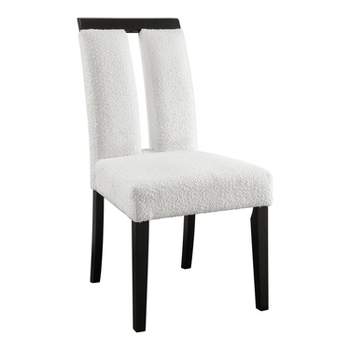 miBasics Set of 2 Northstar Contemporary Boucle Upholstered Dining Chairs White/Black