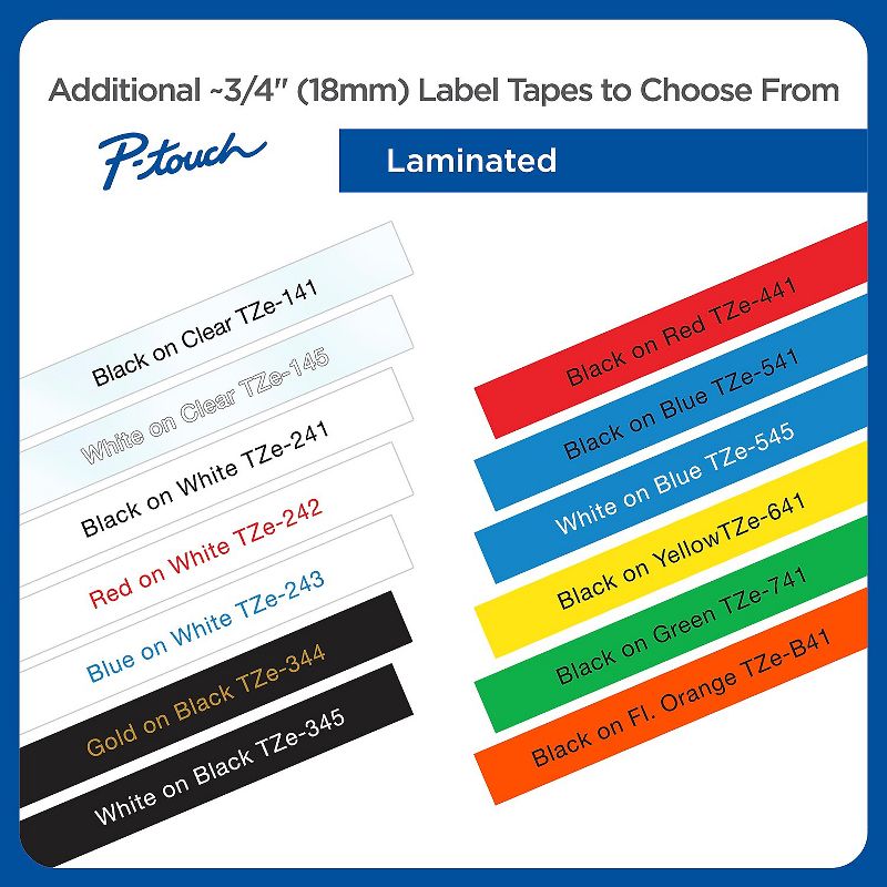 Brother TZe Extra-Strength Adhesive Laminated Labeling Tape 3/4w Black on White TZES241, 5 of 7