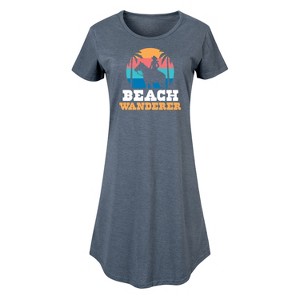Women's - Instant Message - Beach Wanderer Cowgirl Graphic T-shirt Dress - 1 of 4
