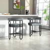 Height Bar Stools Set Of 2,Boasting Curved Wishbone Frame Streamlined Silhouette Armrest Counter Stool with Three Legs-Cuddlewood - 3 of 4