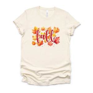 Simply Sage Market Fall Leaves Watercolor Short Sleeve Tee - 1 of 4