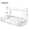 NicBex Twin/Full Size Kids Montessori Bed with Safety Fence,Floor Bed with Desk and Storage Shelves,Toddler bed for Bedroom,Off-White/Black - 3 of 4