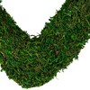 Northlight 13.5" Unlit Green Reindeer Moss Heart-Shaped Artificial Floral Spring Wreath - 4 of 4