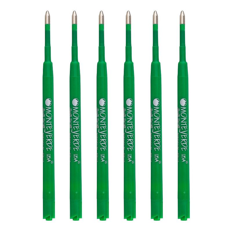 Monteverde Ballpoint Pen Refill Medium Point Green Ink 6 Pack (PR133GN), 1 of 2