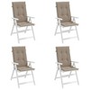 vidaXL Garden Highback Chair Cushions 4 pcs Taupe 47.2"x19.7"x1.2" Fabric - 4 of 4