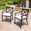 NicBex Outdoor Dining Chairs with X-Backrest and Upholstered Cushions for Patio,Garden,Set of 2,Black - 2 of 4