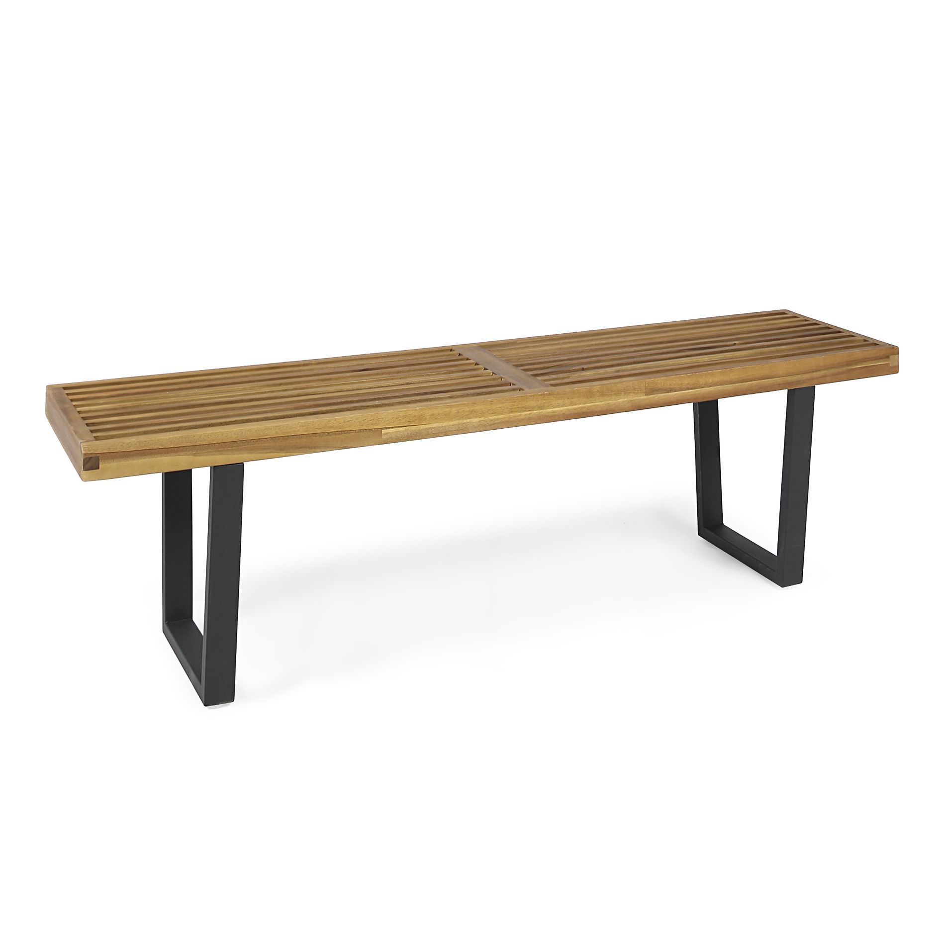 Dexmalle Modern Artist Patio Dining Bench,Black