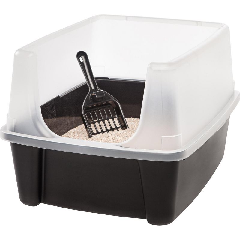 IRIS USA Open-Top Cat Litter Box with Shield, Cat Pan, 4 of 7