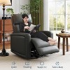 Manual Recliner Chair,Adult Sofa Rocker 360°Rotatable,Faux Leather Single Sofa with Adjustable Backrest and Footstool - 2 of 4