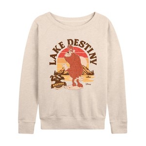 Women's - A Goofy Movie -  Lightweight French Terry Wide Neck Long Sleeve Shirt - 1 of 4