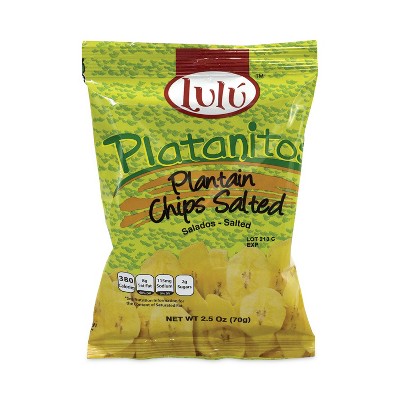 Lulú Platanitos Plantain Chips, Salted - Case of 30 - 2.5 oz