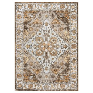 Area Rugs for Living Room Machine Washable Rugs, Non-Slip, Stain Resistant Soft Boho Vintage Carpet Low Pile Thin Rugs for Bedroom - 1 of 4