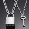 Lock & Key Couple Necklace Set - Matching 'You Hold The Key To My Heart' Gift - 2 of 4