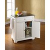 HomeStock  Alexandria Granite Top Small Portable Rolling Kitchen Island Storage Cart, Microwave Stand, White - 3 of 4