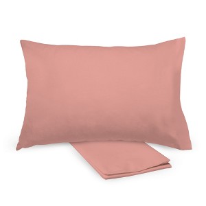 BreathableBaby Cotton Percale Pillowcase, For 13" x 18"/33 x 46 cm Toddler Pillow, Rose (2-Pack) - 1 of 4