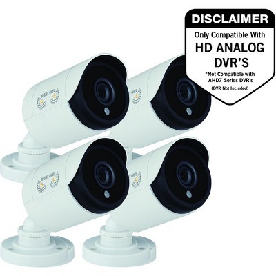 Night Owl Security CAM-4PK-HDA10W-BU HD Wired Security Bullet Cameras, 1080p(White)-Pack of 4
