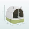 Covered Cat Litter Box with Lid, Scoop, Deodorizing Bags for Odor Control, Privacy, Easy to Clean - 3 of 4