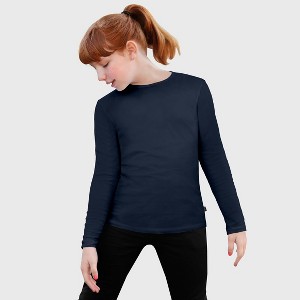 City Threads Girls Long Sleeve Soft Cotton Jersey T-Shirt - Made in USA Comfortable Kids/Toddlers Tee Top - 1 of 4