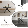 PAGED Extendable Dining Table Modern Round Kitchen Table with X-shaped Base, 42-59" Living Room Table for 4/6 Person, Space Saving - 3 of 4