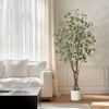 Artificial Eucalyptus Tree Indoor, 5ft Tall Fake Artificial Plant with White Planter£¬Large Faux Floor Plant Fake Silk Trees with Artificial Trees - 3 of 4