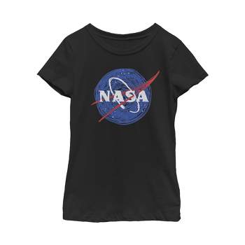 Girl's NASA Cartoon Scrawl Logo T-Shirt