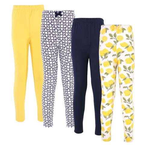 Touched By Nature Baby Toddler Big Kids And Youth Girl Organic Cotton Leggings 4pk Lemon Tree Target