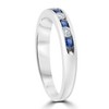Pompeii3 3/4ct Blue Sapphire & Diamond Channel Set Ring 14K White Gold - 2 of 4