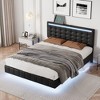 NicBex Full/Queen Floating Bed Frame with Headboard,Modern Upholstered Platform Bed Frame with LED Lights and USB,Wood Slats Support,No-Noise - 4 of 4
