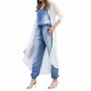 Women's Mesh Long Open Front Cardigan - 42POPS - 3 of 3