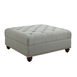 Axel Tufted Ottoman with Nailheads Gray - Dorel Living