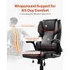 VEVOR Executive Office Chair with Lumbar Support, 300lb Capacity, Height Adjustable Ergonomic Chair, PU Leather Reclining Office Desk Chairs, Black - 3 of 4