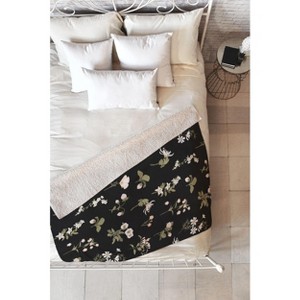 Iveta Abolina Pineberries Botanicals Black 80" x 60" Fleece Throw Blanket - Deny Designs - 1 of 2
