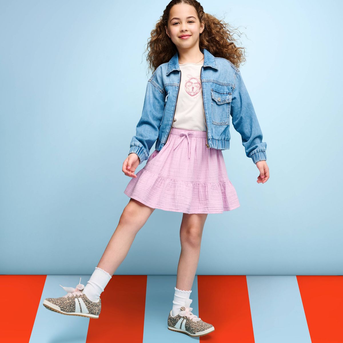 Girls' Floral Embroidered Gauze Skort - Cat & Jack™ - thumbnail 5