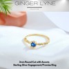 Thalia Birthstone Engagement Ring Sterling Silver Cz Women Ginger Lyne Collection - 2 of 4