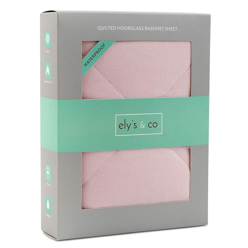 Ely's & Co. Baby Fitted Quilted Sheet with Heat Protection 100% Combed Jersey Cotton Pink 1 Pack, 4 of 6