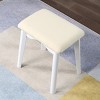 Roundhill Furniture Maly Contemporary Wood Vanity and Stool Set, White - 4 of 4