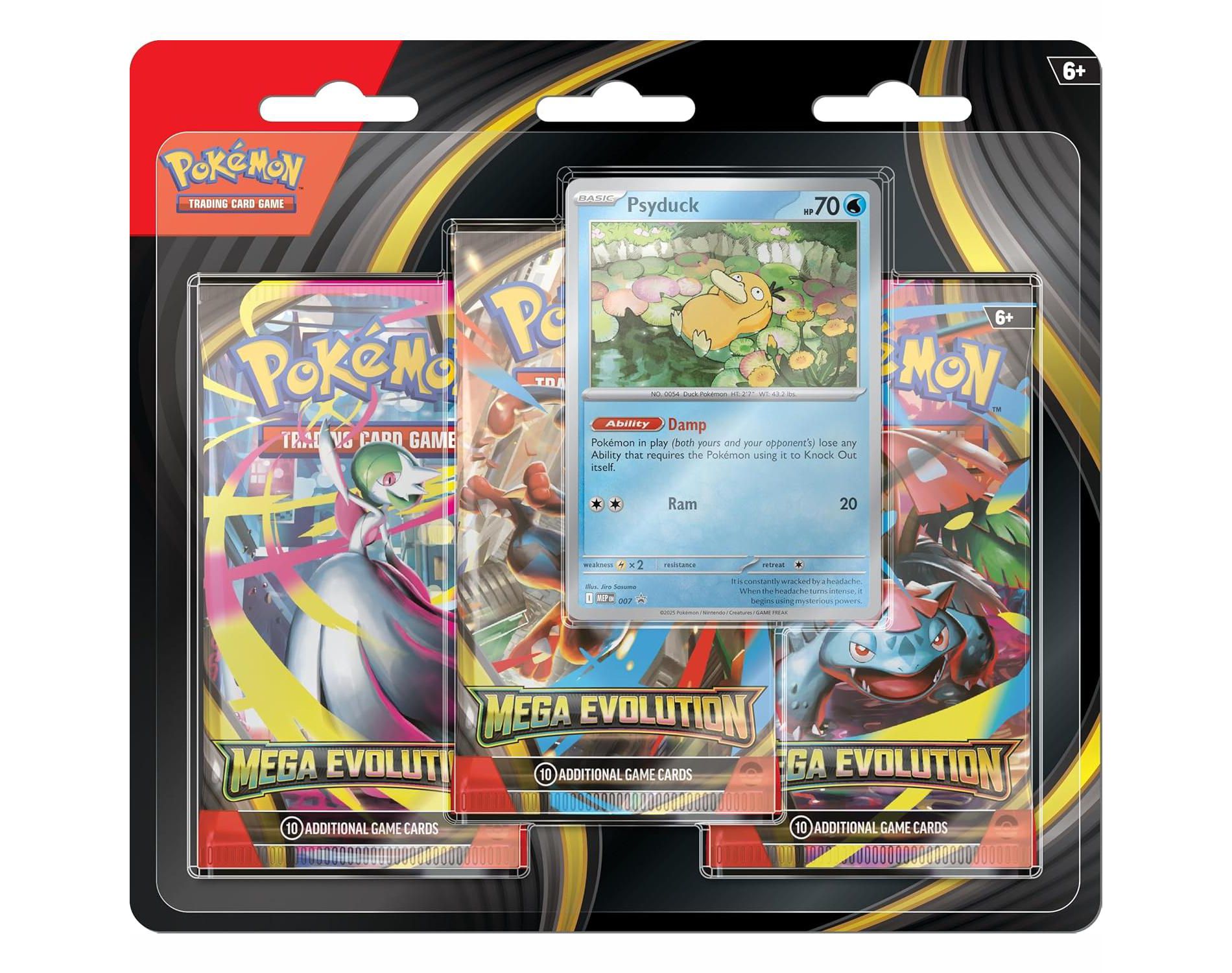 Pokemon TCG: Mega Evolution Three-Booster Blister Pack - Psyduck
