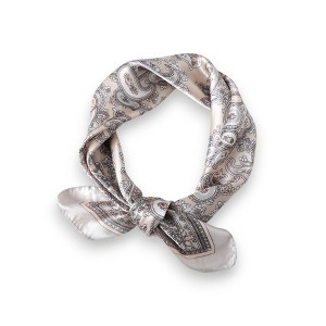 Anna-Kaci Women's Satin Square Scarf with Classic Paisley Print 23.6×23.6 Inches - 1 of 4