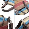 Canvas Handbag Multi-Color Striped Lattice Cross Body Shoulder Purse Bag Tote-Handbag for Women (Multi Color D) - 3 of 4