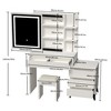 NicBex 29.2" Small Vanity Desk Sliding Mirror, Hidden Storage, Minimalist Dressing Table for Bathroom/Dorm Rooms, White - 3 of 4