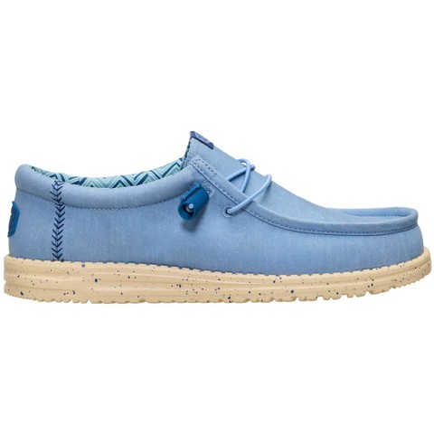 HEYDUDE Men Wally Stretch Canvas , Faded Denim/Boulder Tan, 12