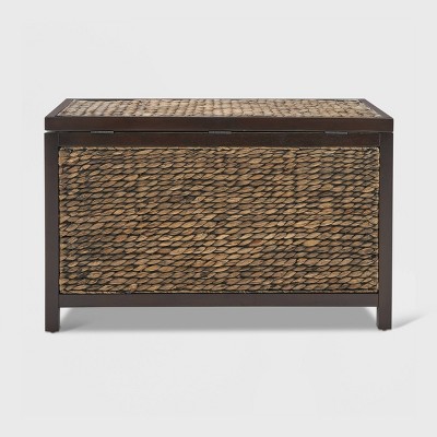 Wilson Rustic Brown Wicker Storage Trunk with Acacia Frame